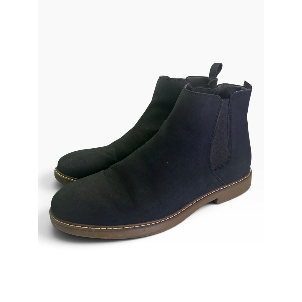 Sonoma Carsonn Mens Chelsea Boots Size 12 M Black Faux Suede Ankle Boot Casual